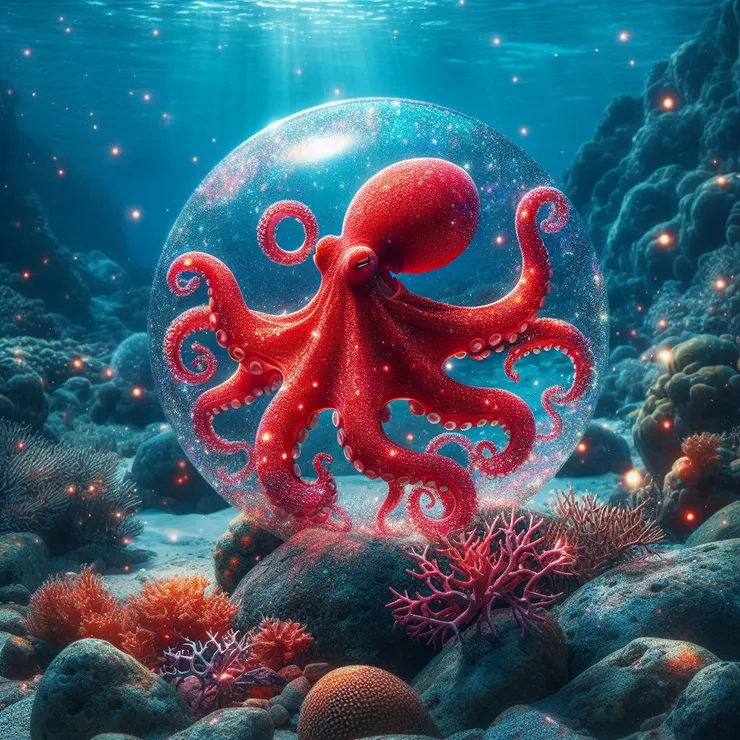 靈閃使出烹飪魔法,料理章魚王。