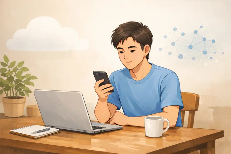 日常使用網路的情境，暗示平台導向與使用者導向的不同網路模式。