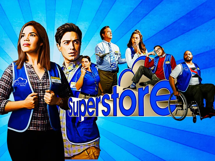 老實說這海報我直覺就是在致敬共產主義，還用以拉的影像描圖工具直接轉描（我推測）視覺語言真的很有趣。圖片來源自《爆笑超市》S4 primevideo