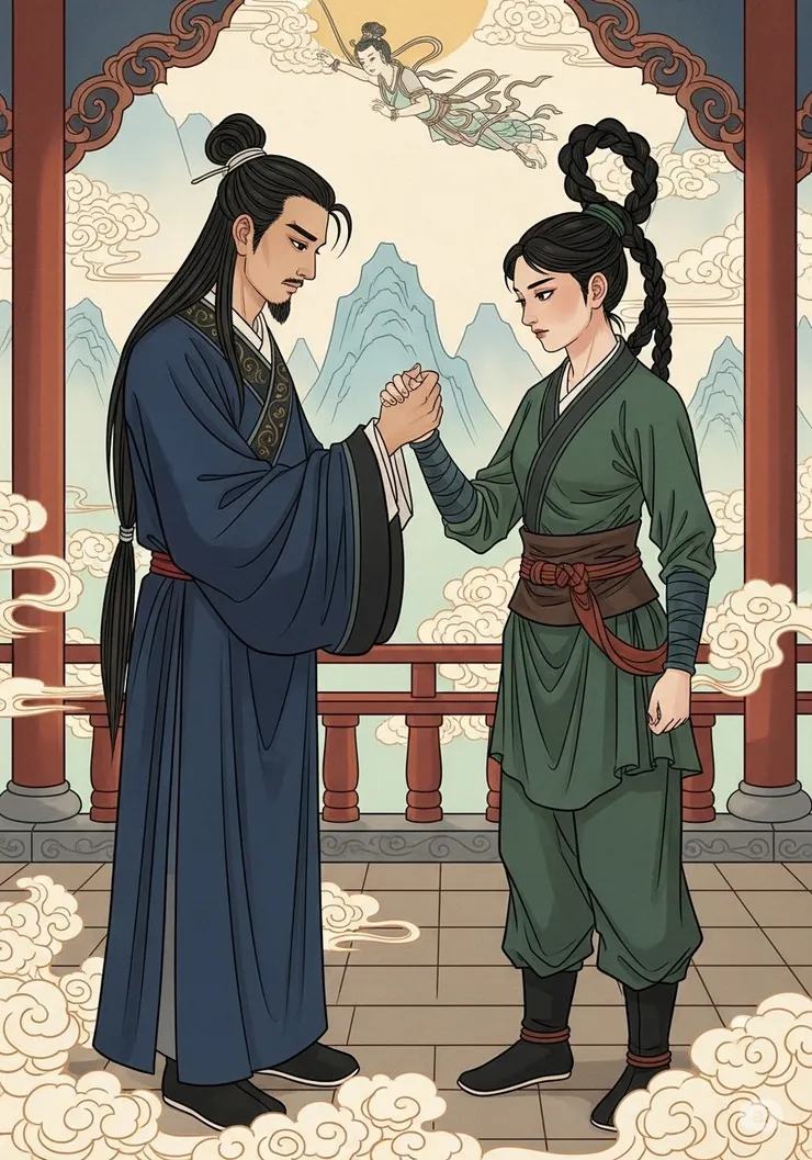 為了維護江湖義氣和兩家的婚約，李慕白做出了一個艱難的決定。他向俞秀蓮提出，兩人結為義兄妹，將那份情意深藏心底，以另一種方式守護彼此。