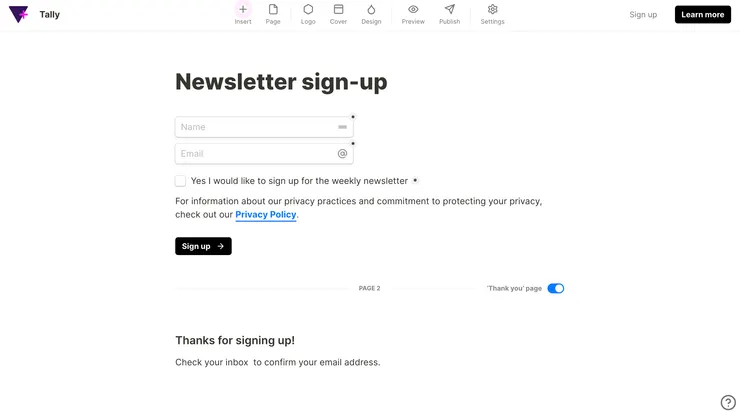 03 適用情境|① 收集電子報名單|編輯畫面