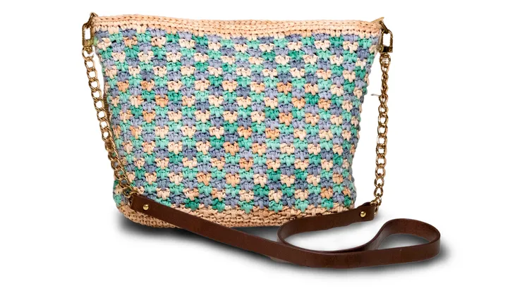 多色混搭—方格水晶編織包