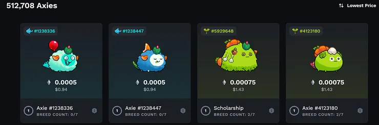 Axie NFT Marketplace