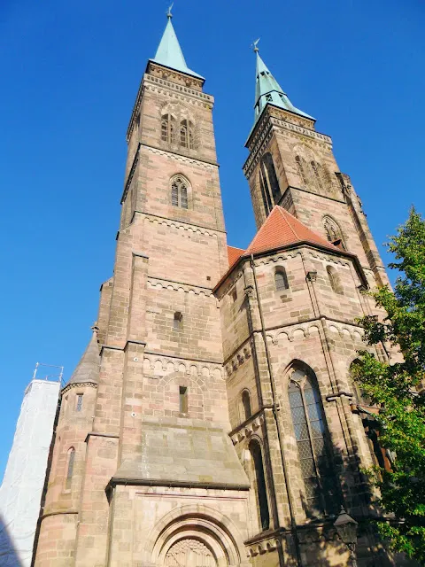 德國紐倫堡老城區中世紀傳統半木造建築