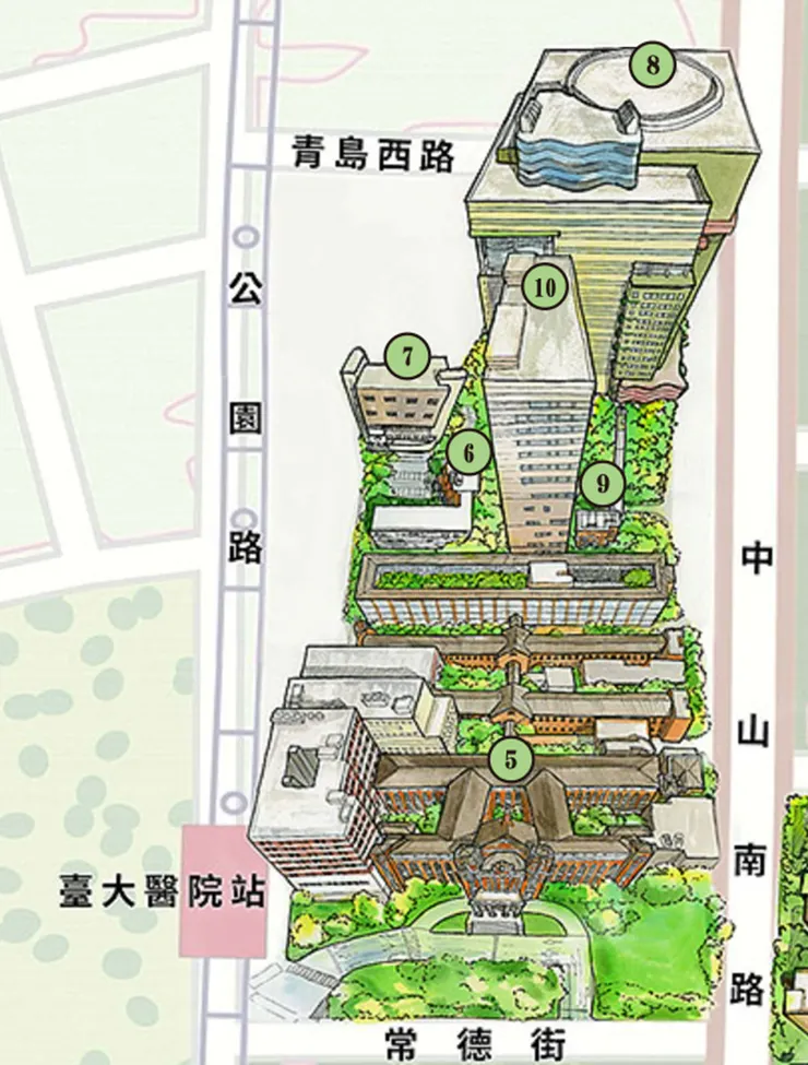 臺大醫院俯瞰圖,擷取自網路