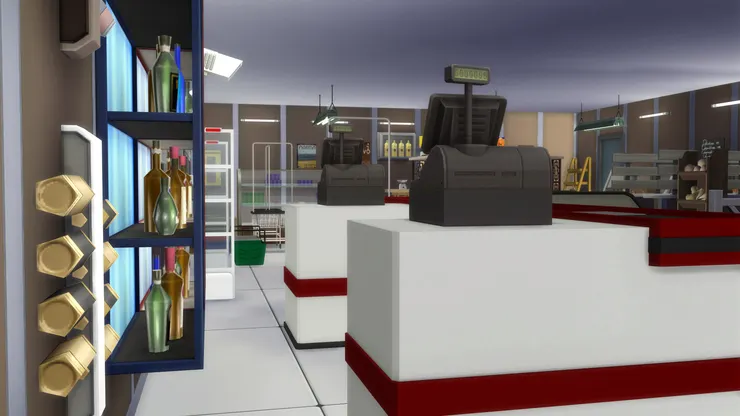 這裏有條走道，讓收銀員給客人拿酒。