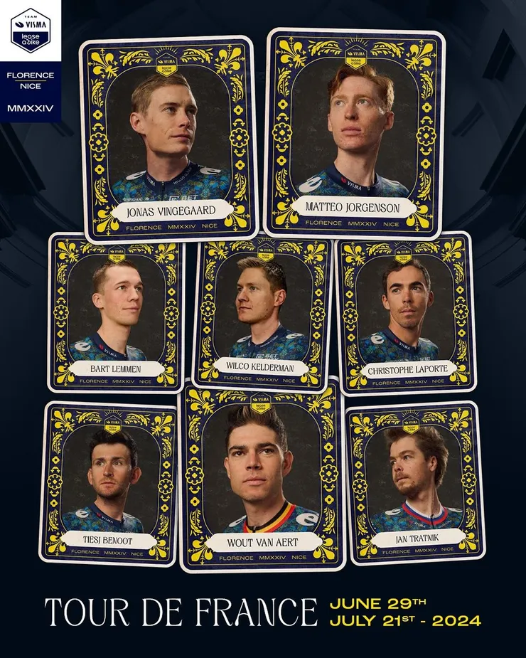 維斯瑪車隊參賽名單(圖片來源:Team Visma官方網站)