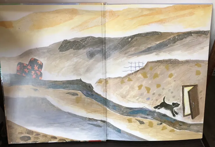 一扇門，一道光，或許那扇門的後頭是天堂？或許是仙境？大家可以想想蝴蝶頁為何這樣呈現？