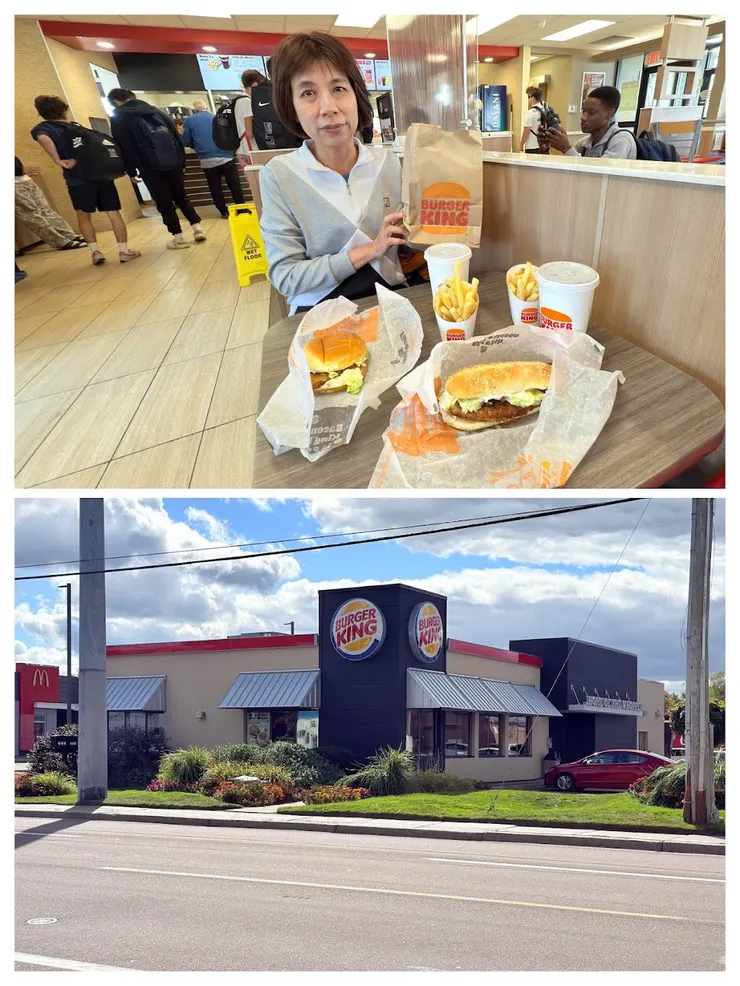 在漢堡王遇到校外教學的學生