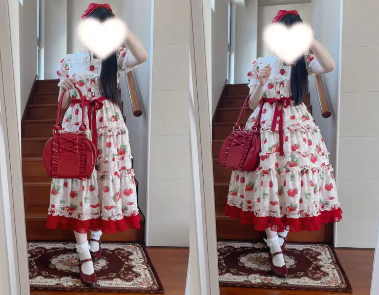 左為無穿著澎裙，右有穿澎裙。