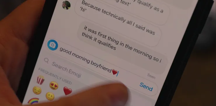 Netflix - Heartstopper裡的IG聊天畫面。來源：https://www.instagram.com/most/p/Cve1EbktFzt/