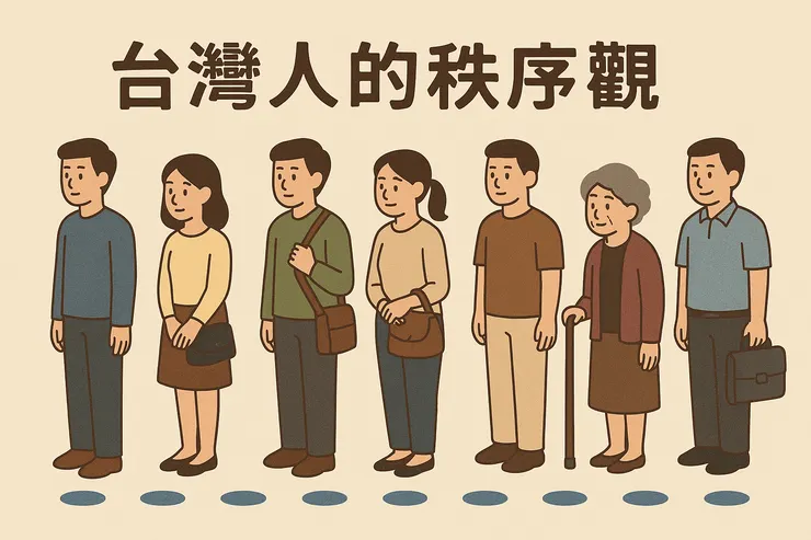 copilot。幫我畫張圖，表示台灣人的秩序觀