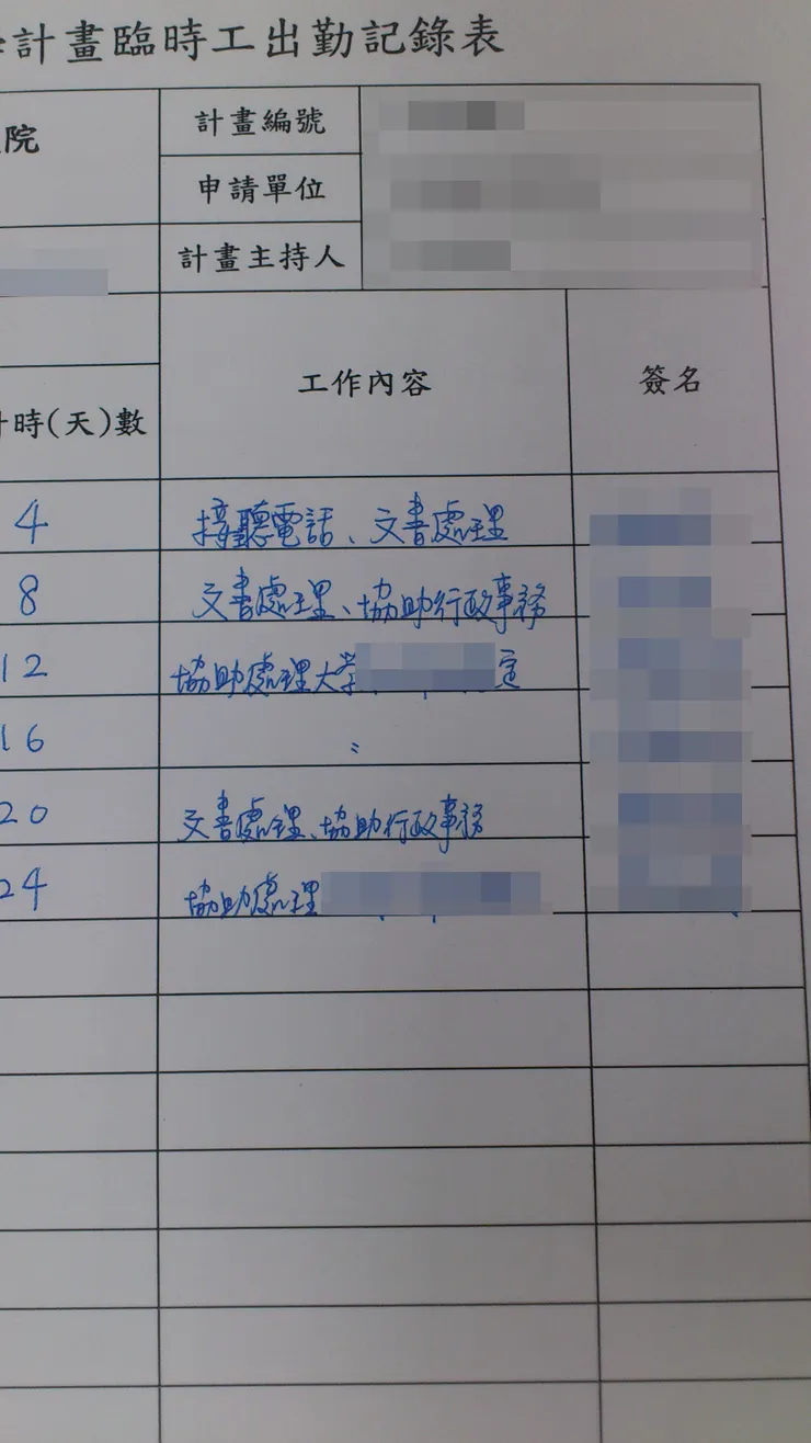 無聊的工作內容