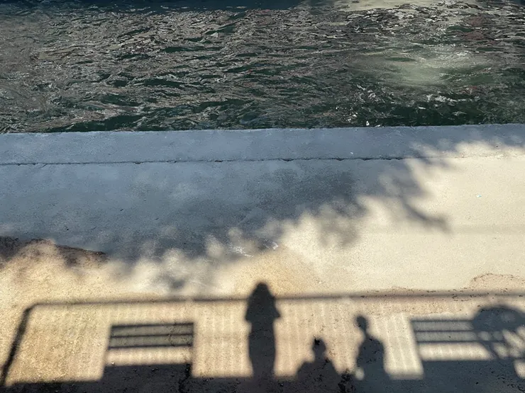 我與外看推爸爸至麻園頭溪散步