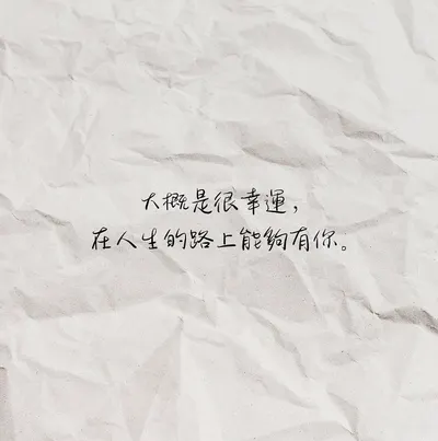 《大概是很幸運，在人生的路上能夠有你。》