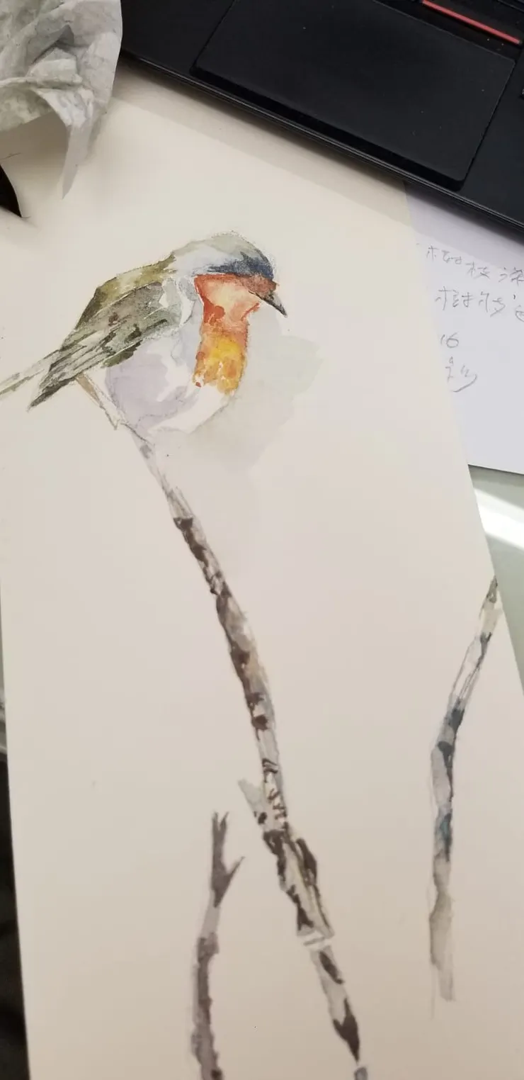 加强濃度較高的色彩,但這部分不應該占據大範圍,只需找尋陰暗指出輕輕加深就可以