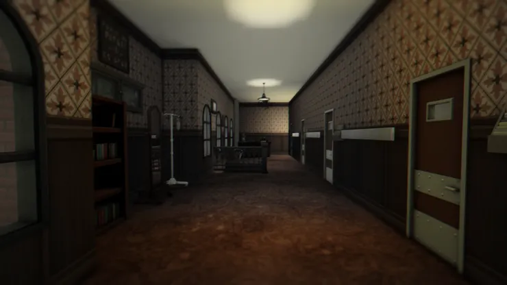 兩座樓梯上來都是二樓這個位置，有書櫃及鏡子