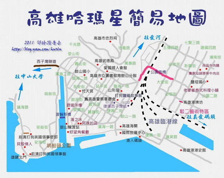 高雄哈瑪星簡易地圖