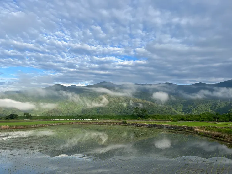 海岸山脈和秀姑巒溪，拍攝於花蓮縣富里鄉