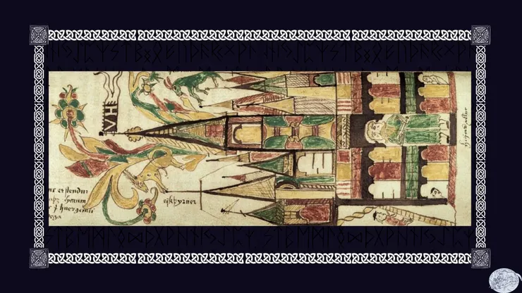 17 世紀冰島手稿的插圖,Heimdall守衛瓦爾哈拉之門