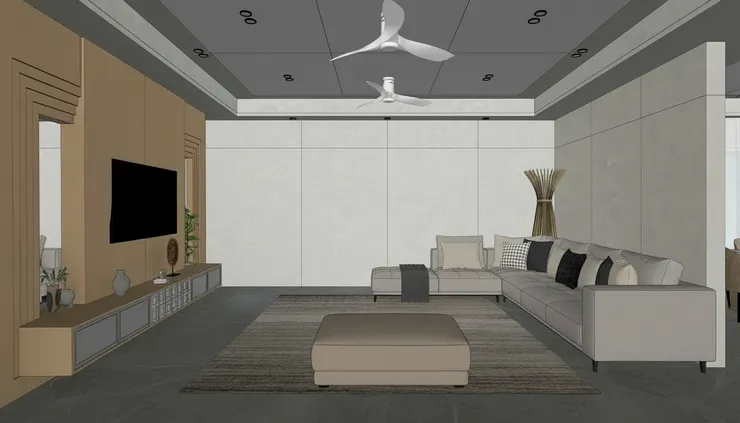 base sketchup model prepared for render ai renovation visualization