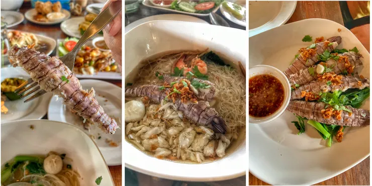 羅永碼頭旁邊賣的蝦蛄麵