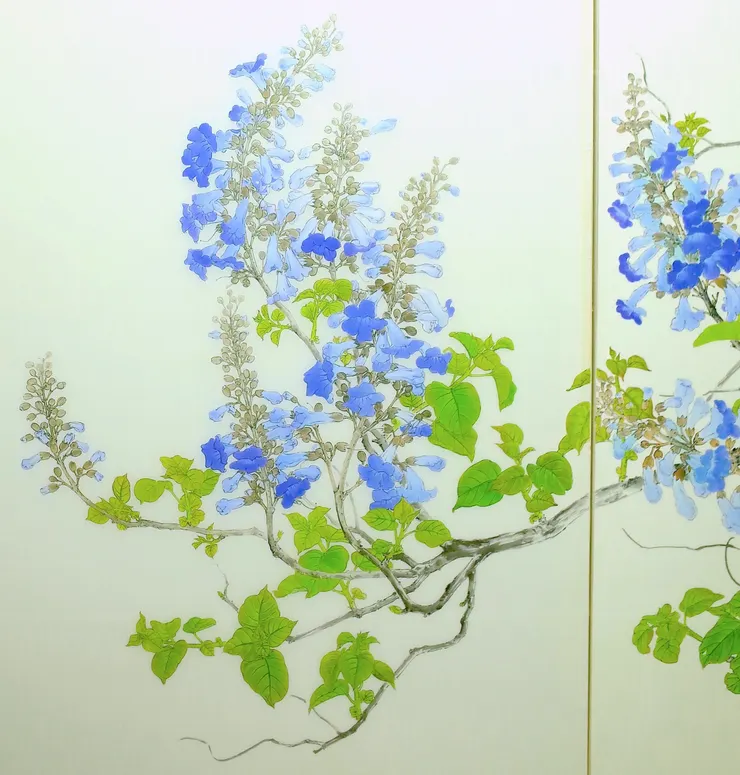  〈春律─向林玉山老師致敬／三月之晨〉局部－泡桐