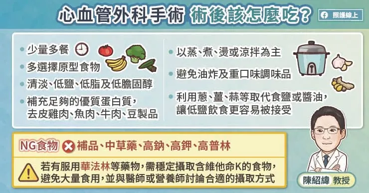 心血管外科手術 術後該怎麼吃？