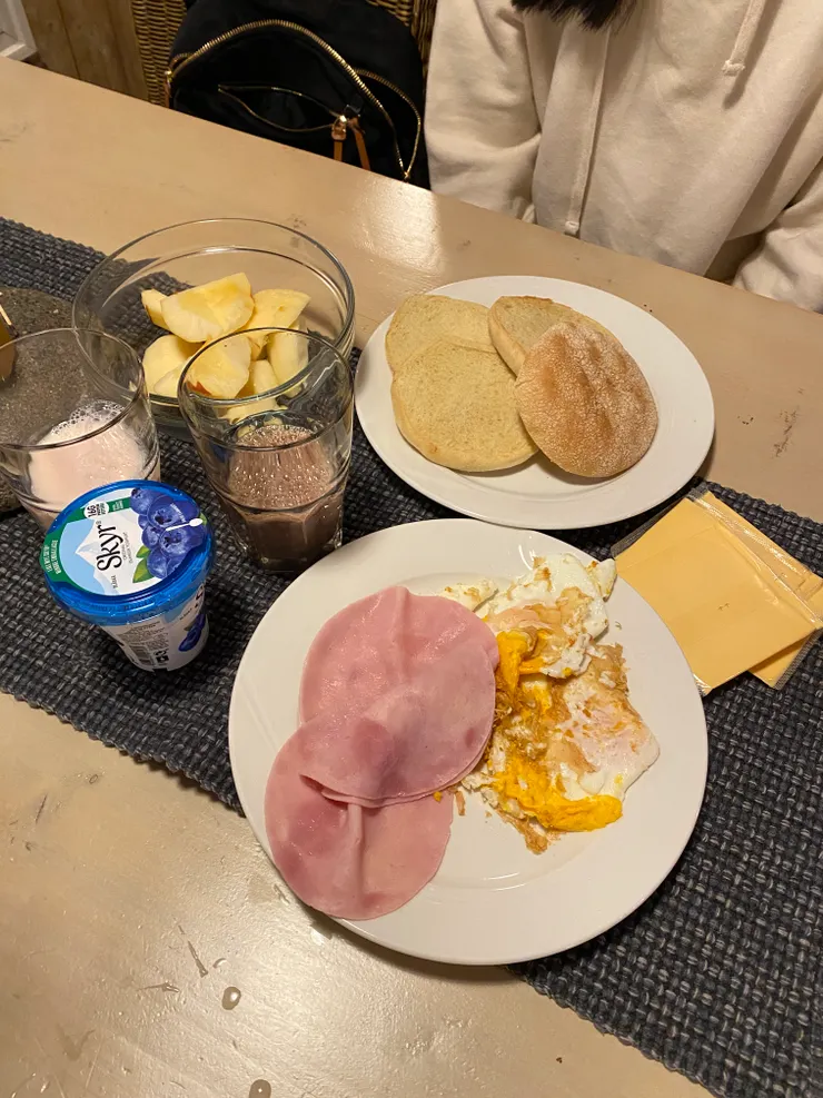 早餐看起來有點寒磣