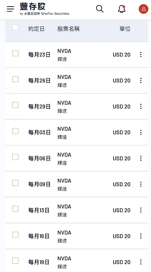 永豐豐存股定期定額設定