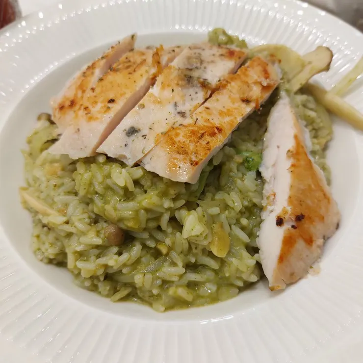 青醬舒肥雞肉燉飯