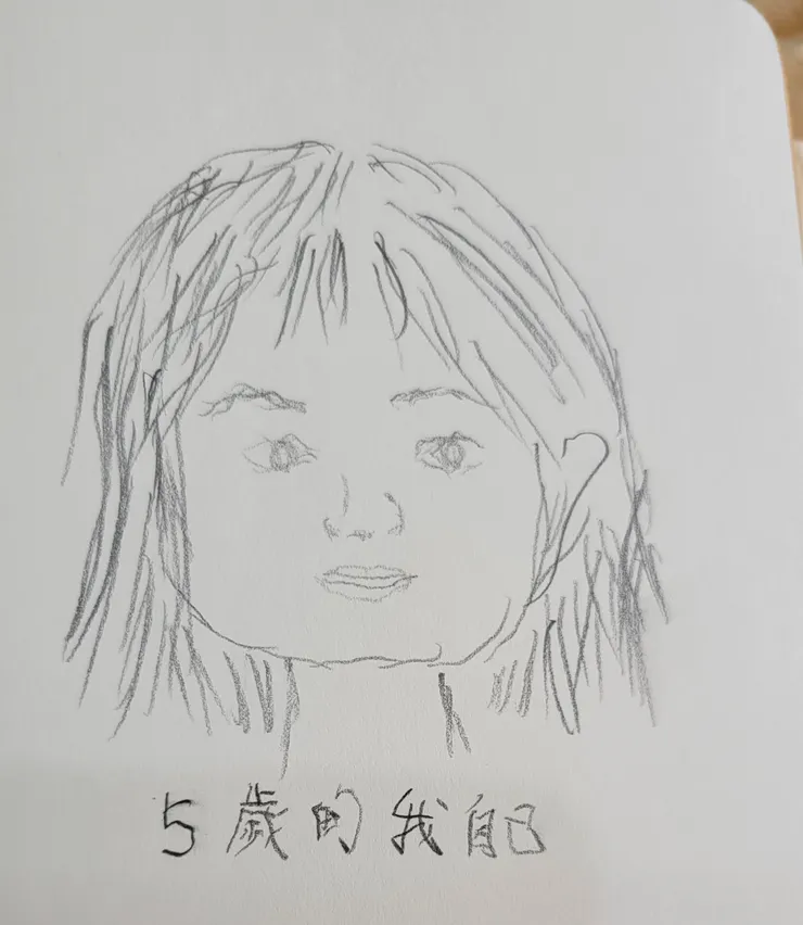 用左手完成的自畫像