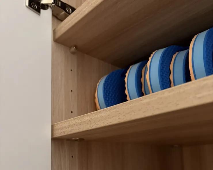 下方層板為固定式，收納物品會有所限制