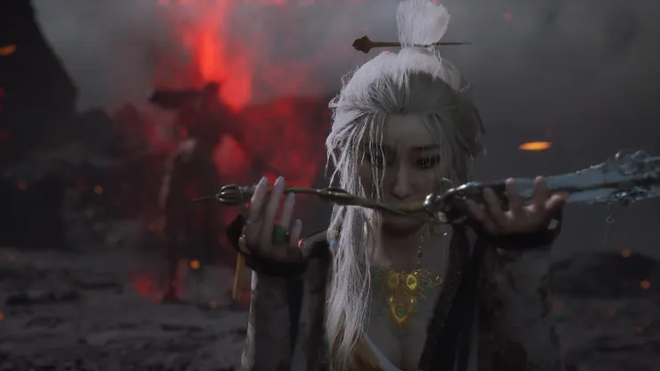 遊戲截圖：獻扇的公主，自裁的妖王