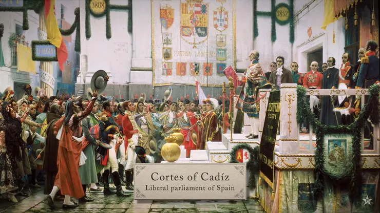 頒布君主立憲制憲法的卡地斯朝廷