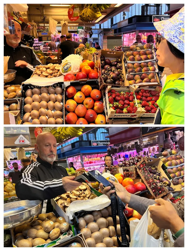 買蔬果刷卡付費