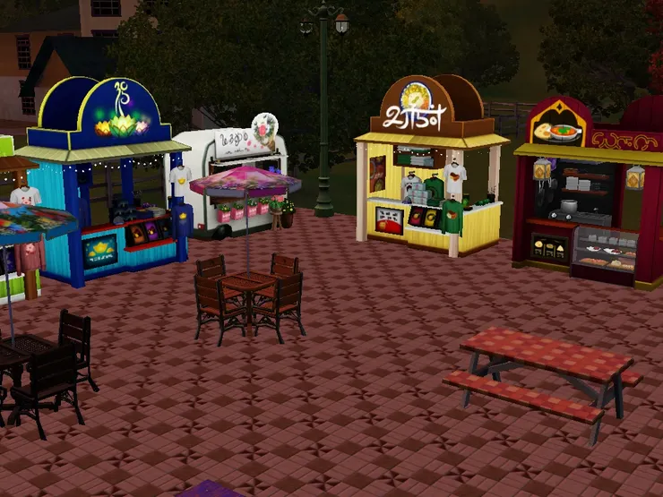 後面這些攤檔是賣食物，買完可以坐下來吃，但不可以在店內用餐區吃。我有想過這些食物檔會不會跟店內的餐廳搶生意，結論是大家賣的食物不一樣。我也覺得它們會增加人流。