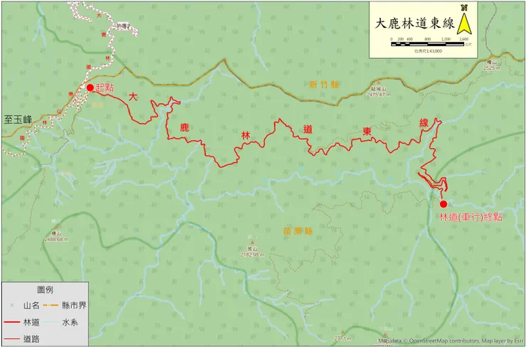 大鹿林道東線地圖