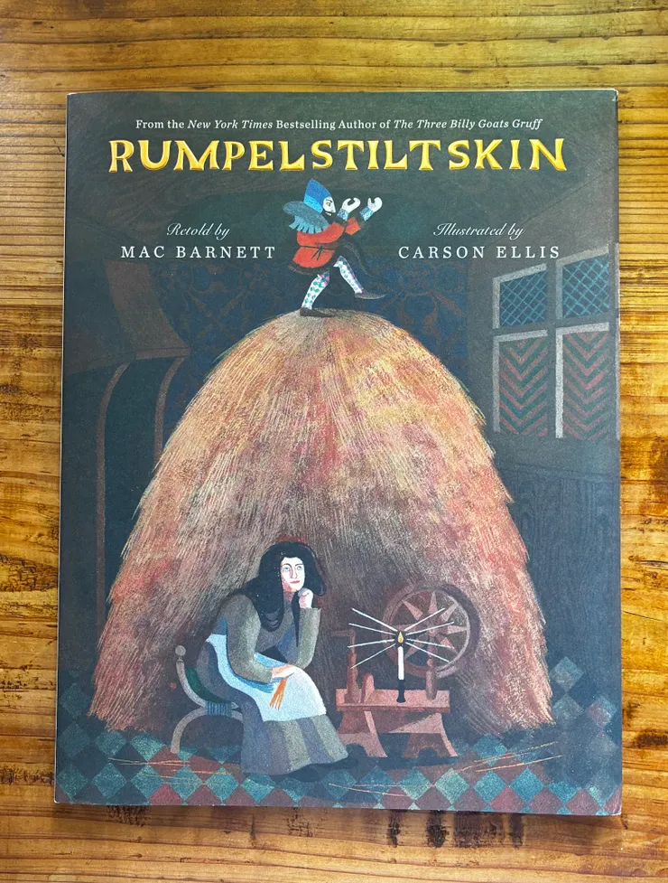 書名：Rumpelstiltskin ／作者：麥克·巴奈特(Mac Barnett) ／繪者：卡森·艾莉絲 (Carson Ellis) ／出版社：ORCHARD BOOKS出版，2026/02/03