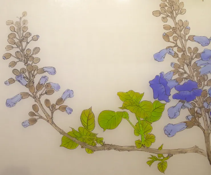  〈春律─向林玉山老師致敬／三月之晨〉局部－泡桐