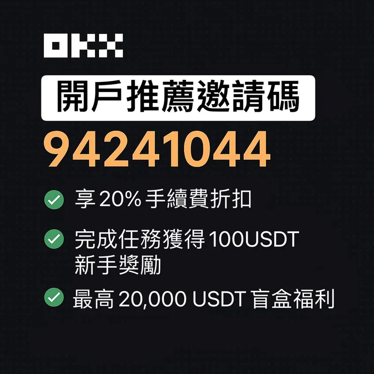 【OKX 開戶邀請碼 94241044】享 20% 手續費折扣
