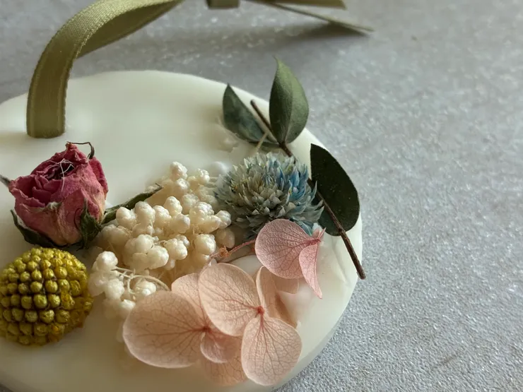 完成！乾燥花香氛磚！