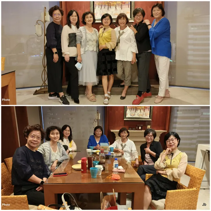 親友慕名來訪導覽接待頗自得！2022/12/1，妻大學同窗們。