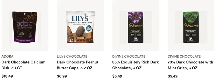 Whole Foods 有多款高品質的黑巧克力。