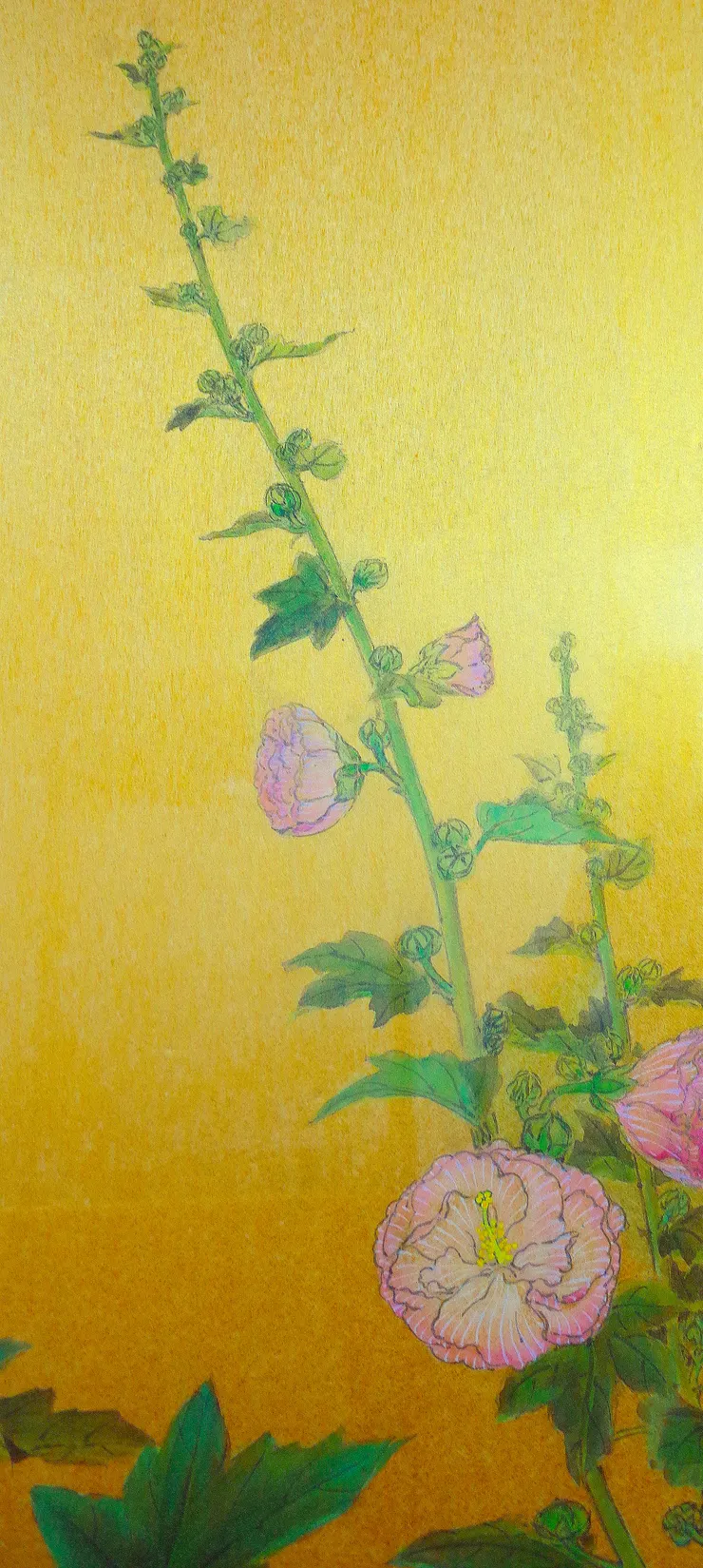 〈夏日閑庭〉局部－蜀葵