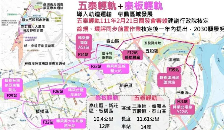 五泰輕軌+泰板輕軌示意圖(圖/自由時報)