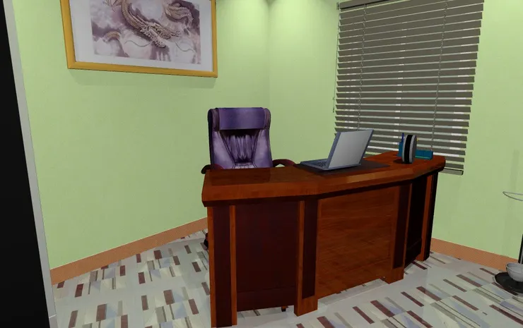 坐大班椅的當然是經理。