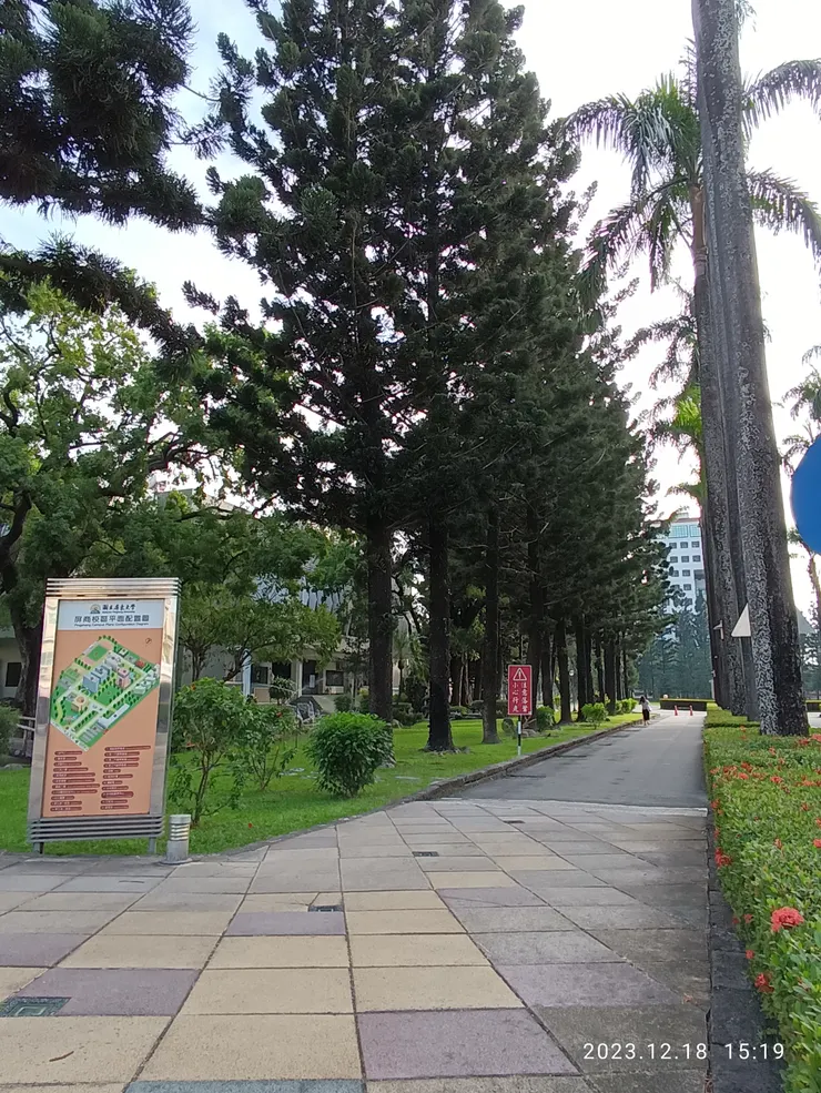 屏東大學校門旁徑，自拍攝