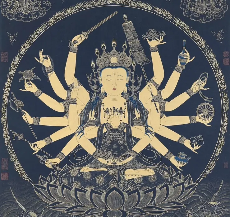 圖片來源: 故宮 明人畫準提菩薩 軸