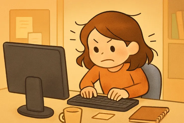 上週的一個早上，作者忙得不可開交。（插畫由 Copilot 協助創作）